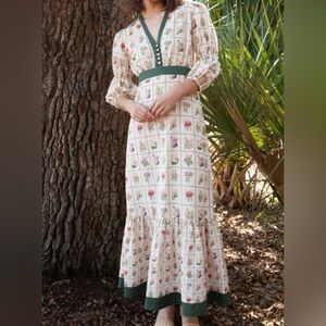 ANNA CATE Emily midi vintage stamp dress